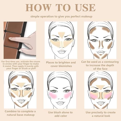 HOSAILY Cream Blush & Concealer Palette, 12 Colors, Long Wearing, Smudge Proof, Blendable Matte Finish, Face Makeup (02) thumbnail 3
