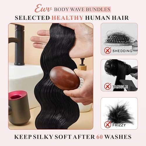 Bundles Human Hair 16 18 20+14 Inch 5x5 HD Lace 12A Body Wave Bundles with Closure 100% Unprocessed Brazilian Virgin Hair No Tangle Shedding Keep Texture Silky Soft for Women thumbnail 6
