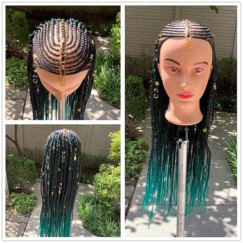 Hairingrid 26"-28" Mannequin Head Hair Styling Training Manikin Cosmetology Doll Head Synthetic Fiber Hair and Free Clamp Holder (Black) thumbnail 6