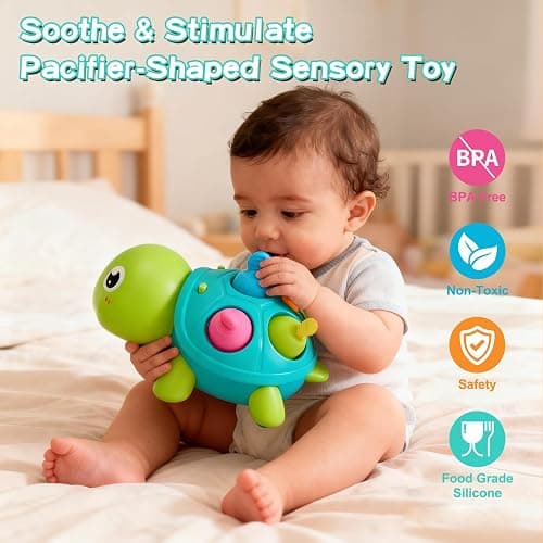 Baby Crawling Turtle Toy 6 9 12 18 Months, Infant Tummy Time Sensory Teething Musical Toys, Toddler Walking Learning Motor Skill for 1 2 3 Year Old Boy Girl Birthday Gifts Christmas Stocking Stuffers thumbnail 6