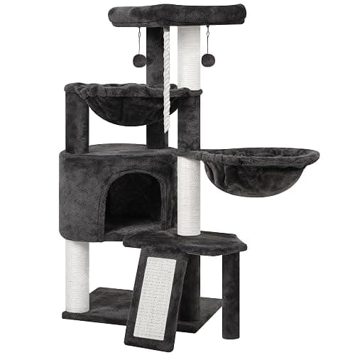 Xin Three Layer Cat Tree with Cat Condo and Two Hammocks,Darkgray … thumbnail 7