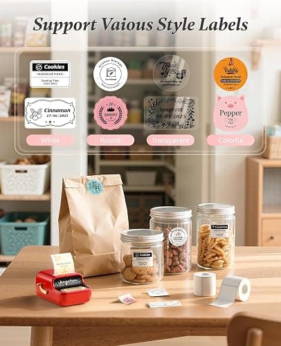 NIIMBOT B21 Label Printer,Bluetooth Thermal Label Maker,Ideal for Home Organization,Business,Ofice,50x30mm Labels,230Pcs(Red) thumbnail 5