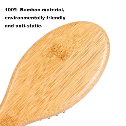 4 PCS Bamboo Hair Brushes Set,Boar Bristle and Detangling Combs,Hair Care Tools with Natural Bristles, Birthday Gift for Family Friend Women Men Mother Hairbrush Kit thumbnail 3