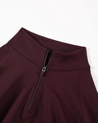 AUROLA Influence Workout Jacket for Women, Half Zip Cropped Slim Fit Long Sleeve Yoga Jackets Athletic Top with Thumb Holes thumbnail 3