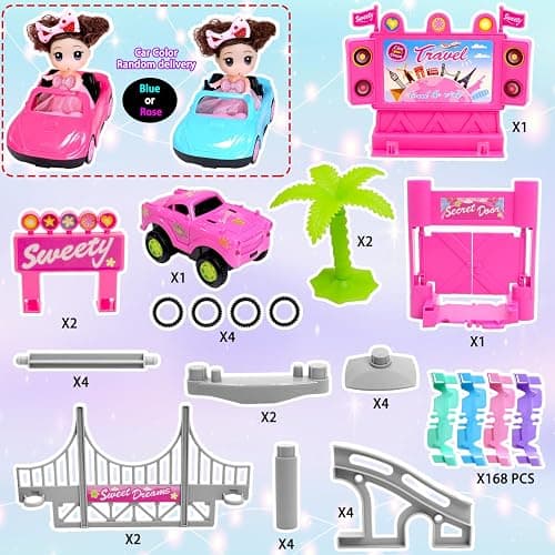 SCKTYZS Car Toys for Girl 4-6,201 PCS Race Car Track for Kids Ages 3-5 Monster Truck 2+ Year Old Birthday Gift,Toddler Cars Toy for 3+ Year Old Girl thumbnail 5