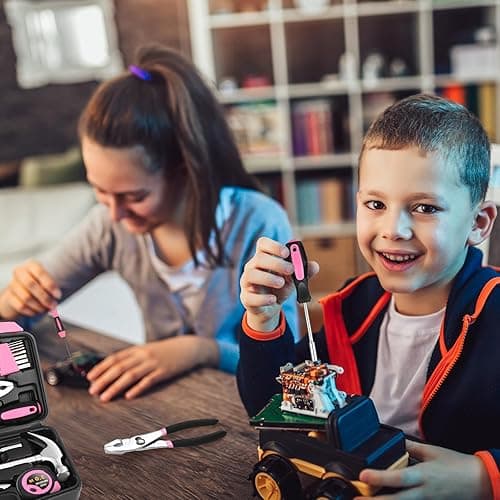 39 Piece All Purpose Basic Household Pink Tool Kit for Women - Small Tool Set with Toolbox Great for Home, Garage, Office and College Dormitory Use - Pink thumbnail 6