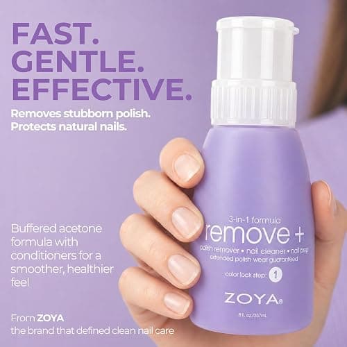 ZOYA Remove Plus Acetone Nail Polish Remover with Big Flipper Bottle, Powerful, Safe and Gentle, 3-in-1 Remover + Cleanser + Prep, Award-Winning Big10Free, 8 Fl Oz thumbnail 8