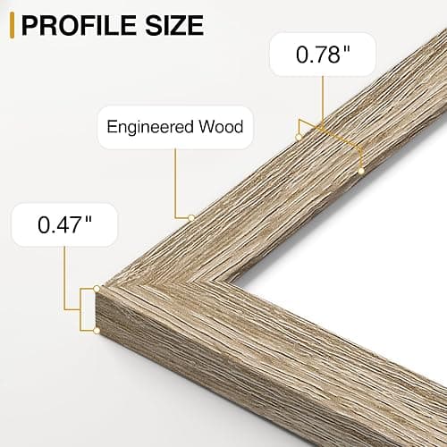 Vittanly 15 Pack Picture Frames Collage Wall Decor, Multi Sizes Including 3pcs 8x10, 6pcs 5x7 and 6pcs 4x6 Photo Frames, Gallery Frame Set for Wall or Tabletop Display, Light Wood thumbnail 7