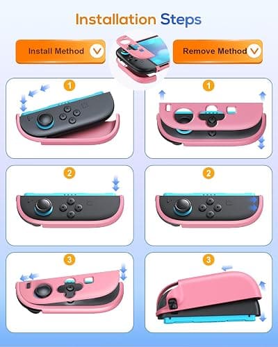 FYOUNG Switch 2 Case Pink, Slim Protective Hard Shell for Nintendo 2 | Switch 2 Accessories with Screen Protector, 8 Thumb Grip, Scratch&Shock Protection Cover (Solid Pink, Switch 2 7.9inch) thumbnail 5