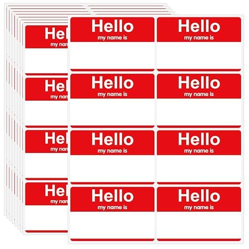 200 Pcs Name Tags Sticker, 3.5" x 2.25" Hello My Name is Stickers, Large Nametag Badge Red Adhesive Hello Name Tag Stickers Label for Office, Meeting, School, Teachers and Mailing thumbnail 7