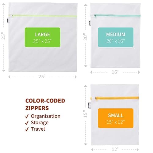 Mamlyn Mesh Laundry Bag for Delicates, Wash Bag for Underwear and Lingerie, Makeup Organizer Bag (1 Large, 2 Medium, 2 Small) thumbnail 2