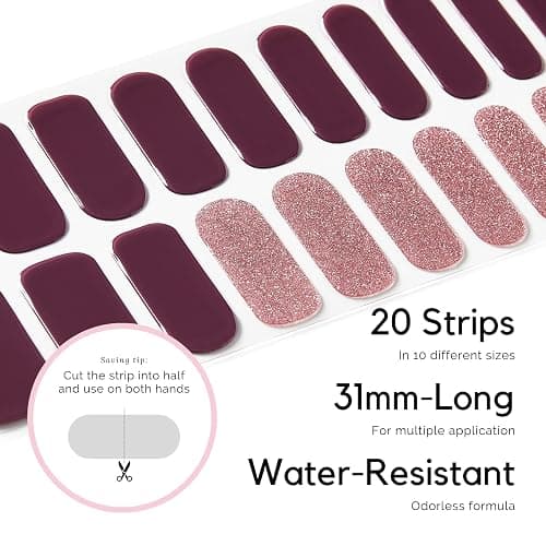 NAILOG Ongles Autocollants Adhesif - 20Pcs Stickers ongles - Faux Ongles en Gel UV Semi Durci, Extra Long brillante et durable French Nail Art, Nail Stickers,Cadeau Anniversaire Femme,Long Night thumbnail 4