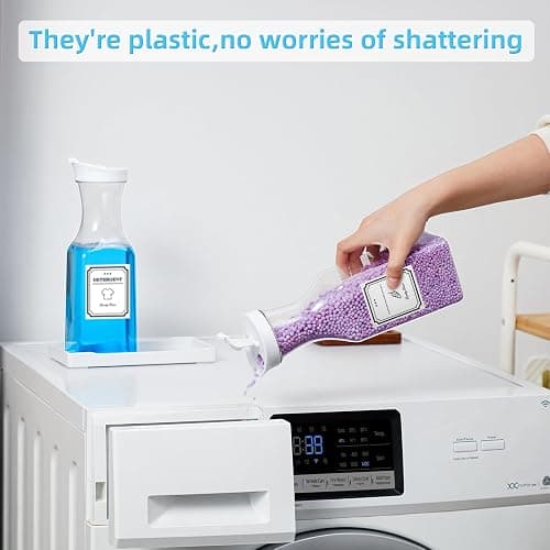 Laundry Detergent Dispenser,Laundry Soap Dispenser,Laundry Detergent Container,35OZ Fabric Softener Dispenser with Tray,Liquid Laundry Detergent Dispenser, Laundry Room Organization,Extra 4 Labels thumbnail 6