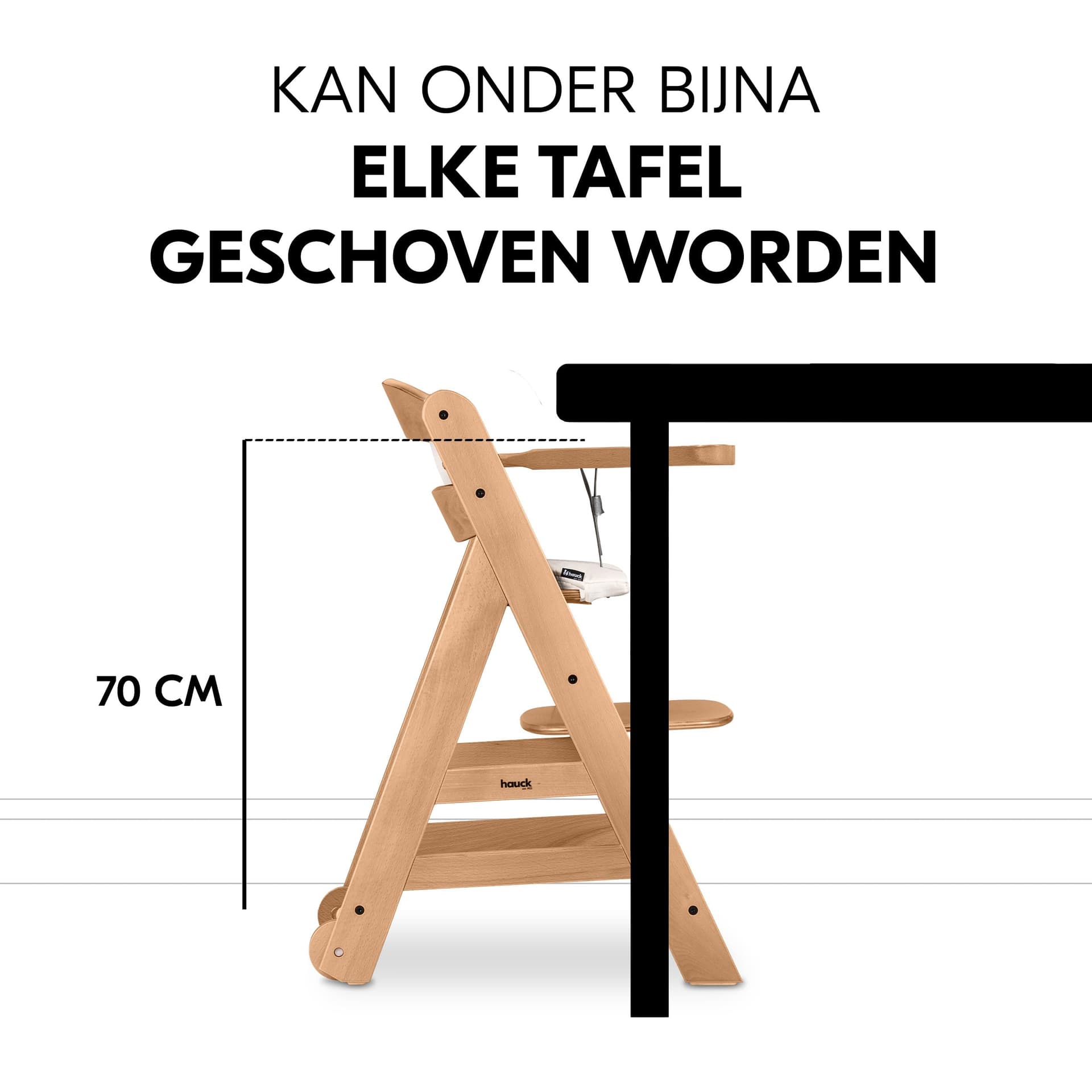 hauck Beta+ Newborn Premium High Chair from 0 Months - Wooden Children's Chair with Baby Bouncer (Baby Swing), Seat Cushion, Tray (Sun Lounger: Light Grey, Nature) thumbnail 6