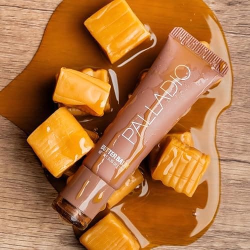Palladio Butter Balm - Hydrating Lip Balm with Sheer Tint, Aloe, Peptides, Shea Butter, and Vegan Formulation for Instant Moisture, Shine, and Soothing Lip Care, Caramel Glazed thumbnail 6