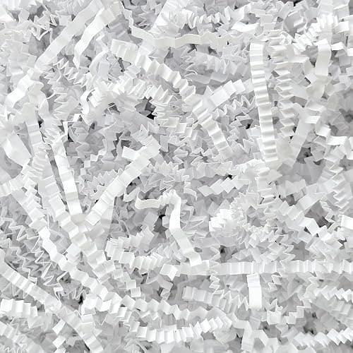 Corlcol 200g (7oz) crinkle paper filler grass Cushion Paper Streamer for Gift Box and Basket On Christmas Wedding Birthday(White) - Image 1