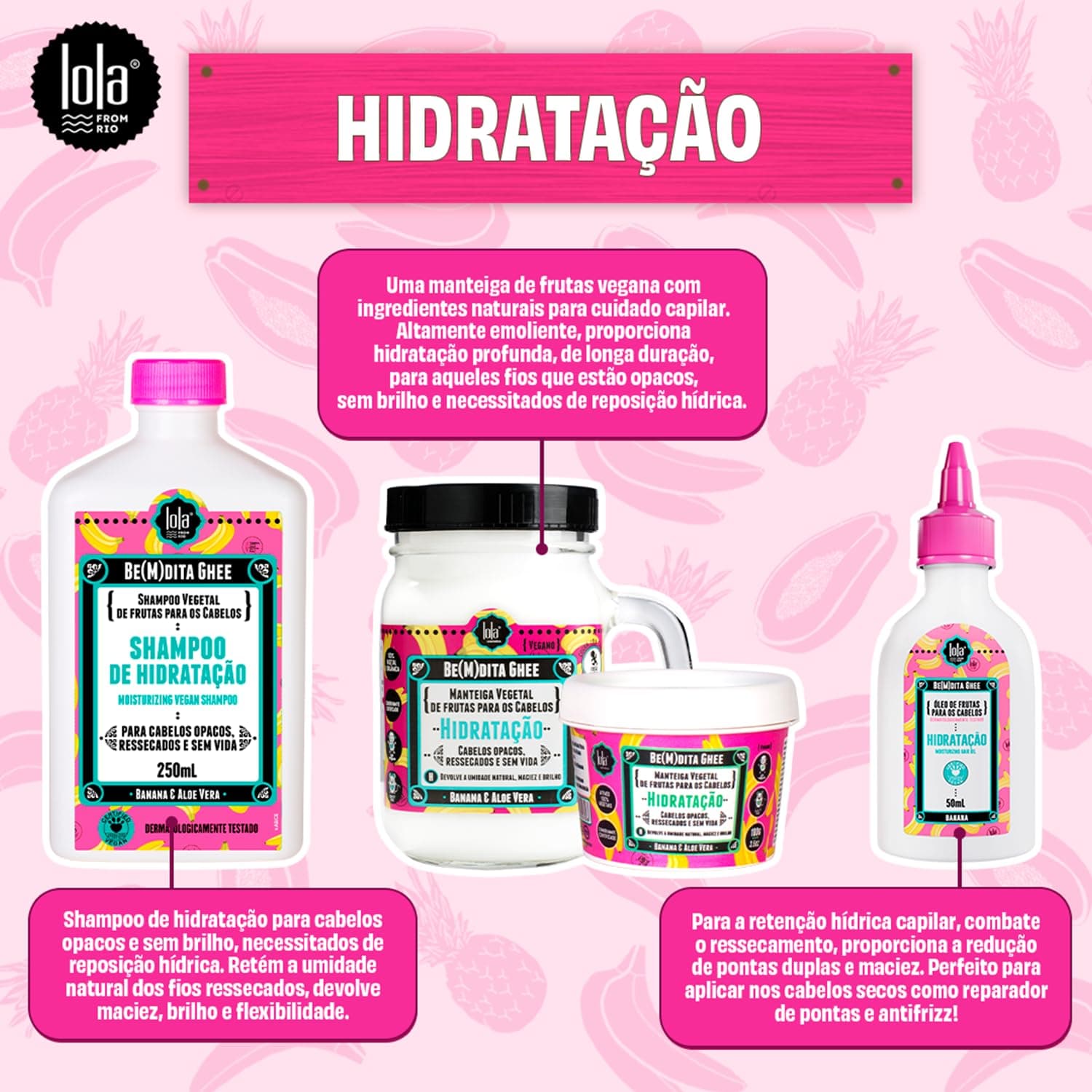Kit Cronograma Capilar Be(m) dita Ghee 3 Produtos, Lola Cosmetics thumbnail 8