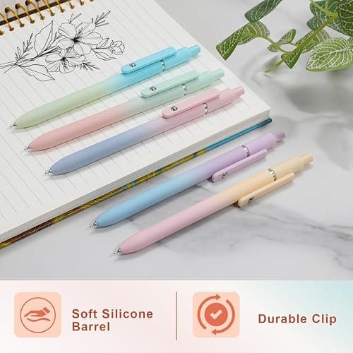 FIOVER 10pcs Gel Pens Black Ink Medium Point 0.7mm Pens Smooth Writing High-End Series Cute Ballpoint for Journaling Note Taking, Office School Supplies Gifts for Women and Men thumbnail 3