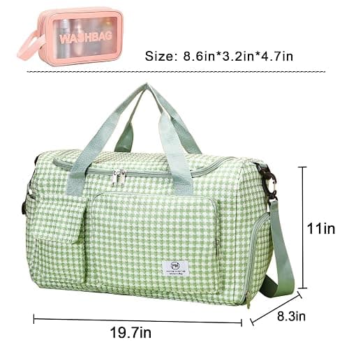 Small Gym Bag for Women, Travel Duffle Bag Carry On Weekender Bag with Shoe Compartment thumbnail 3
