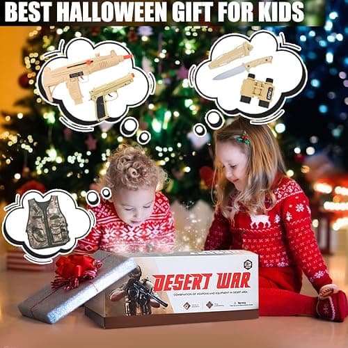 CAPTAIN CHAOWING Kids Army Costume, Military Soldier Dress up Role Play 3+ | 17Pcs Military Soldier Dress Up Kit, Realistic Combat Accessories with Helmet & Vest, Halloween Party, Toys for Ages 3+ thumbnail 8