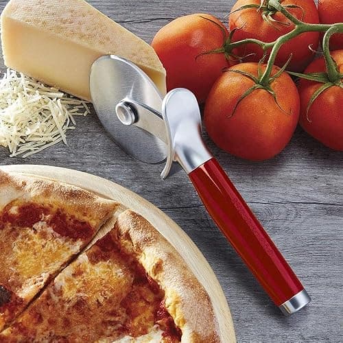 KitchenAid Classic Pizza Wheel with Sharp Blade For Cutting Through Crusts, Pies and More, Built In Finger Guard for Safety and Comfort Grip to Protect Fingers, Dishwasher Safe, 9-Inch, Red thumbnail 5