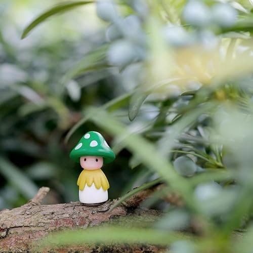 YGMONER Car Interior Mini Mushroom Frigurines Dashboard Decorations Pack of 4 Cute Decoration for Vehicle Room Cake (Mushroom) thumbnail 2