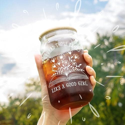 Book Lovers Gifts for Readers: Bookish, Reading & Book-Themed Gifts for Teachers, Librarians & Kids - Mothers Day, Graduation & Birthday Gift - 16oz Glass Cup thumbnail 7