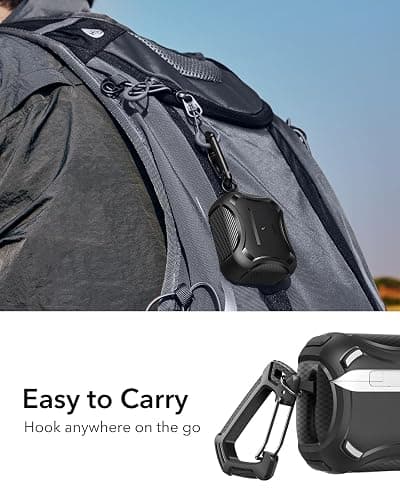 ESR for AirPods 4 Case, Compatible with AirPods 4th Generation Case (2024), Compatible with MagSafe, Powerful Drop Protection, Magnetic Lid, Cyber Series, Black thumbnail 8