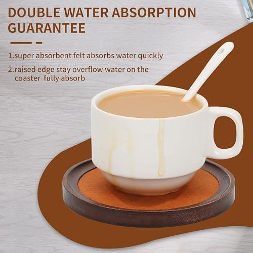 MinBoo Bamboo Coasters for Coffee Table Set of 6 Coasters for Drinks Absorbent with Holder Coffee Table Decor for Tabletop Protection Gifts for House Warming New Home & Wedding (Dark Brown 6Pcs) thumbnail 5