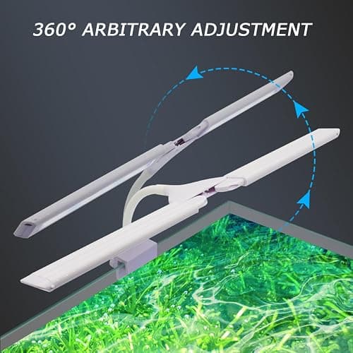 LED Aquarium Light Full Spectrum Clip Fish Tank Light Plants Light 360° Adjustable 2 Light Bar Super-Bright 8W Suitable for 20-40 Gal Fish Tank thumbnail 7