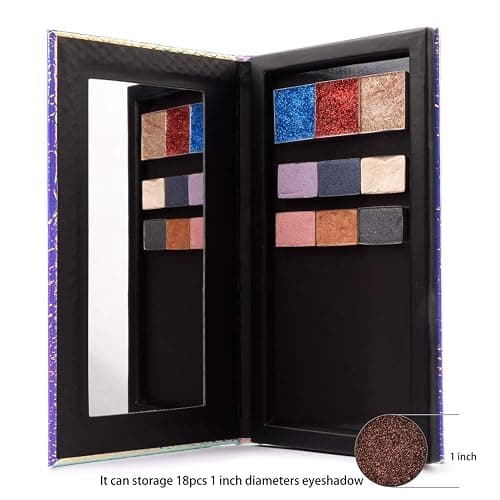 Allwon Magnetic Palette Mermaid Empty Makeup Palette with Mirror and 20Pcs Adhesive Empty Palette Metal Stickers for Eyeshadow Lipstick Blush Powder thumbnail 4