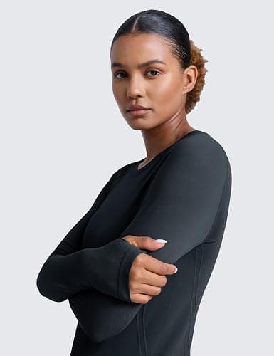 CRZ YOGA Seamless Long Sleeve Shirts for Women Waist - Workout Athletic Running Gym Yoga Tops Crewneck Breathable Quick Dry thumbnail 5