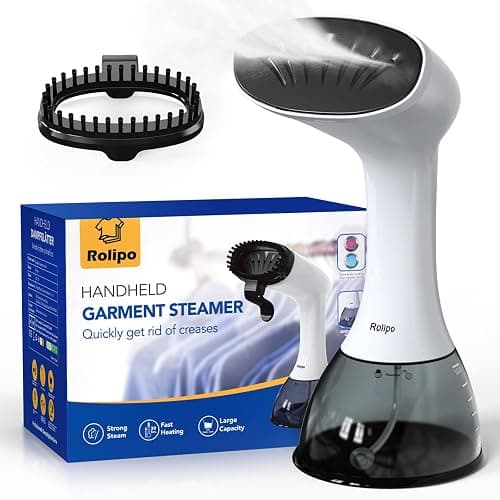 Rolipo Défroisseur Vapeur,1640W Fer à repasser portable haute puissance pour la maison, le bureau, le voyage, réservoir d'eau de grande capacité de 400ML, Voyage Vapeur Steamer,Blanc - Image 1