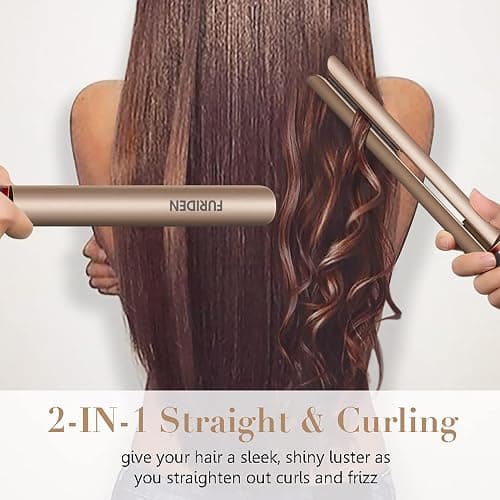 FURIDEN Professional Salon Quality Hair Straightener, Hair Straightener and Curler 2 in 1, Flat Iron Curling Iron in One, Fast Results | Long Lasting thumbnail 6