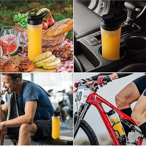 Blender Cup Smoothie Bottle, Tritan Spare Cup Replacement with Leak-Proof Lid 600ML thumbnail 7
