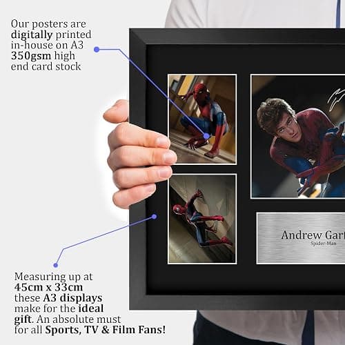 HWC Trading Andrew Garfield Spider-Man Gifts Printed Signed Autograph Picture Display for Movie Memorabilia Fans - 16" x 12" Framed thumbnail 3