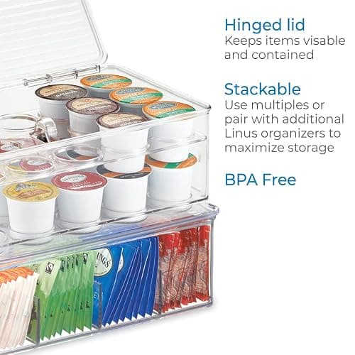 iDesign Stackable Coffee Pod Holder for K-Cup Pods, Clear | 29 K-Cup Capacity thumbnail 4