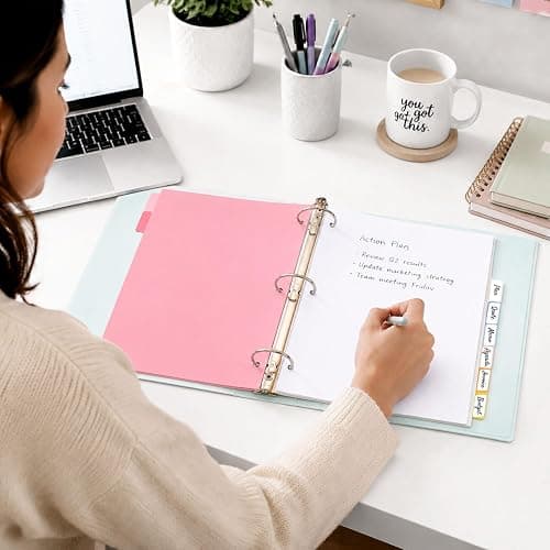 SUNEE 8 Tab Binder Dividers,Plastic Dividers for 3 Ring Binder,3 Ring Binder Dividers with Tabs for School Office Home Supplies,Pastel Color, 3 Set thumbnail 2