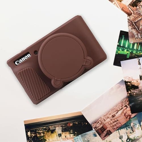 Supmay Gehäuse für PowerShot SX740 HS, SX730 HS Kamera, weiche Silikon Schutztasche abnehmbare Linse Abdeckung, Silikon Abdeckung Gummi weiche Kamera Gehäuse, Braun thumbnail 7