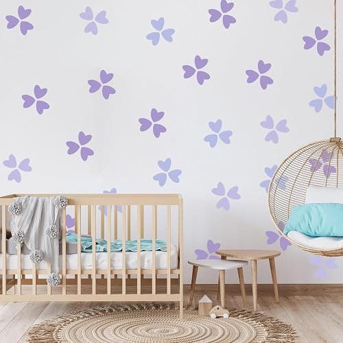 48pcs Purple Heart Wall Decals Peel and Stick - Vinyl Purple Wall Stcikers Décor for Girls Kids Bedroom - Removable Purple Stickers Decorations for Baby Room Nursery Playroom - Purple Heart thumbnail 5