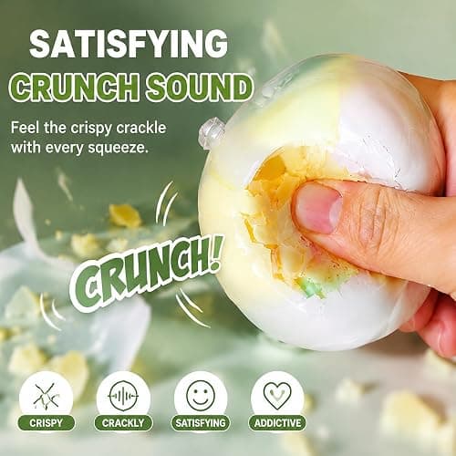 Crunchy Squishy ASMR Toy, Slow Rising Squishy Ball for Adults, Stress Relief & Anxiety Relief Sensory Toy, Crispy Crunchy Fidget Toy, Soft Squeeze ASMR Squishy Gift for Teens and Adults thumbnail 2