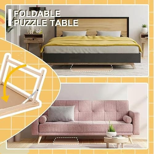 Yacona Puzzle Board 1500 Pieces,34.3”x 26” Jigsaw Puzzle Table with Folding Legs,4 Drawers and Cover,Portable Board Game Table for Adults and Teens with No Installation Required thumbnail 4