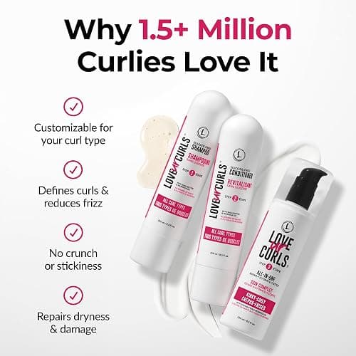 Love Ur Curls - Shampoo & Conditioner Set with All in One Curl Cream Styler for Kinky & Coily Hair, 3 Step System for Repair and Moisturizing thumbnail 7