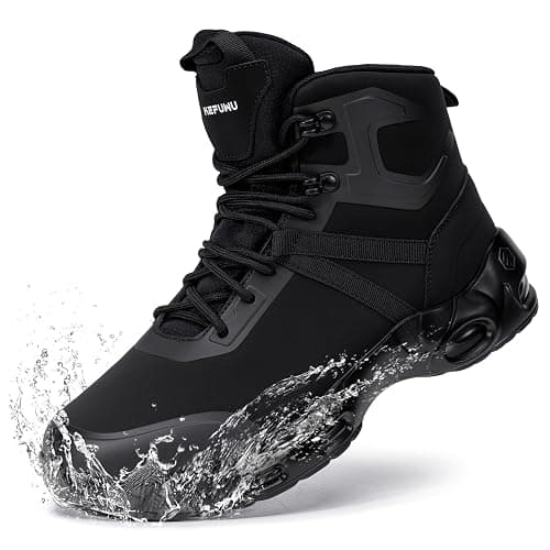 KEFUWU Military Tactical Boots Men Wide Waterproof 6 Inches Lightweight Durable Side-Zip Combat Boots Work Hiking Non Slip Boots - Image 1