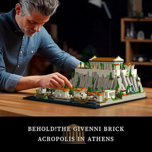 Givenni Architecture The Acropolis in Athens Building Sets; Collectible Model for Adults; Home Décor Model Building Kit, Creative DIY Activity, Famous Landmarks Collection (1947 Pieces) thumbnail 7