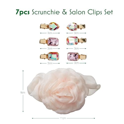 Wicked Glinda Scrunchie & Hair Clip set - hair clips - hair accessories - hair accessories for girls - gifts for her - Scunci by Conair - 7PK - 1 Count (Pack of 1) - Glinda - Pink thumbnail 6