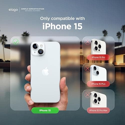 elago Compatible with iPhone 15 Case, Liquid Silicone Case, Full Body Protective Cover, Shockproof, Slim Design, Anti-Scratch Soft Microfiber Lining, 6.1 inch (Stone) thumbnail 2