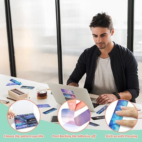 120 Pieces Anxiety Sensory Stickers with 2 Textured Stickers - Desk Fidget and Calming Sticker with Storage Box for Adults & Teens - Anxiety Relief Sensory Strips (Galaxy) thumbnail 5