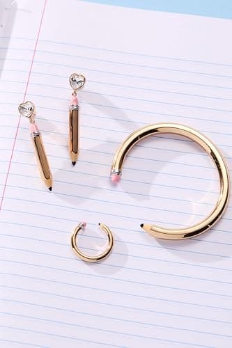 Alex and Ani Open Pencil Ring - Two Tone Nickel-Free Design, Cute Adjustable Ring, Fits Size 7, Unique School-Day Fashion for Women thumbnail 9