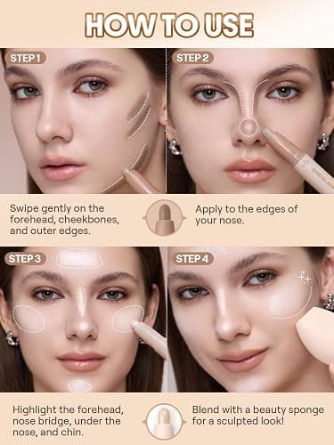 SHEGLAM 2-in-1 Contour & Highlight Stick Cream Waterproof Contour Stick-Maple Syrup thumbnail 4